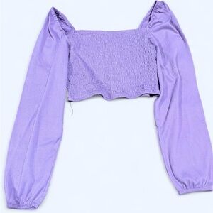 H&M Lavender Smocked Crop Top